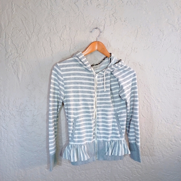 Saturday Sunday {Anthropologie} Striped Zip Up Hoodie Size Medium - Picture 2 of 14